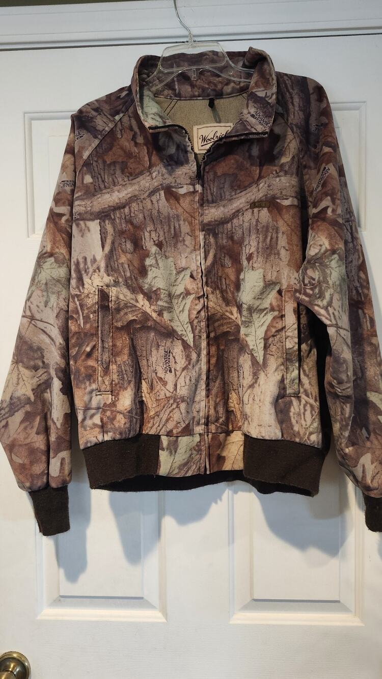 VTG 90s Woolrich Hunting Jacket L Realtree Hardwoods Camo Bomber USA Made #477